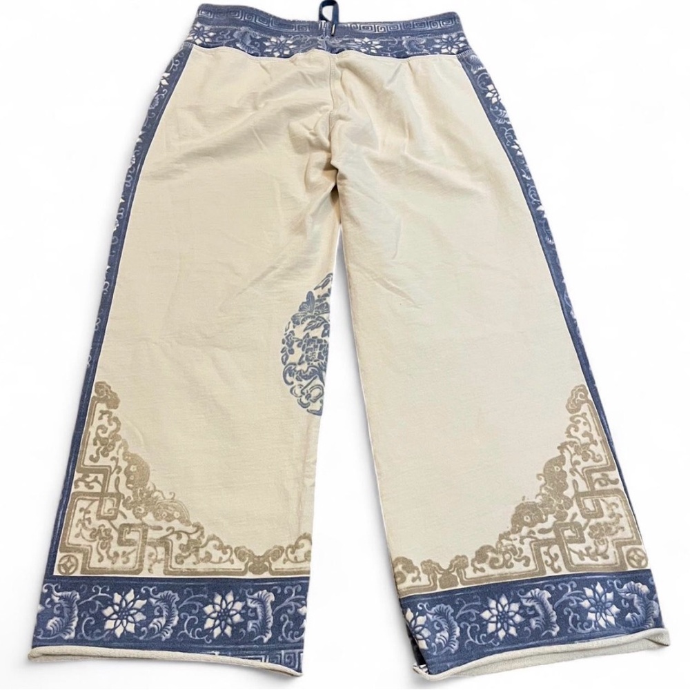 Lucky Brand Y2K Cropped Sweatpants Chinoiserie Porcelain Print Boho Size XS - Picture 4 of 4